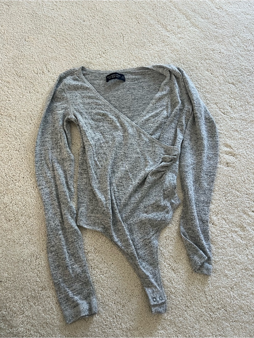 Abercrombie & Fitch Gray Cozy Knit bodysuit